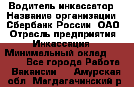 Водитель-инкассатор › Название организации ­ Сбербанк России, ОАО › Отрасль предприятия ­ Инкассация › Минимальный оклад ­ 25 000 - Все города Работа » Вакансии   . Амурская обл.,Магдагачинский р-н